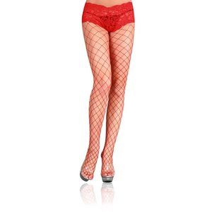 FENCE NET TIGHTS W/BOY SHORT TOP PLUS SIZE RED